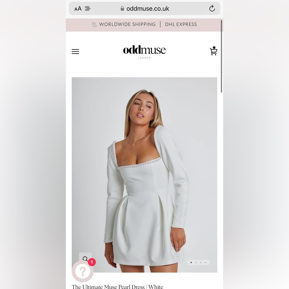 Odd muse white pearl dress